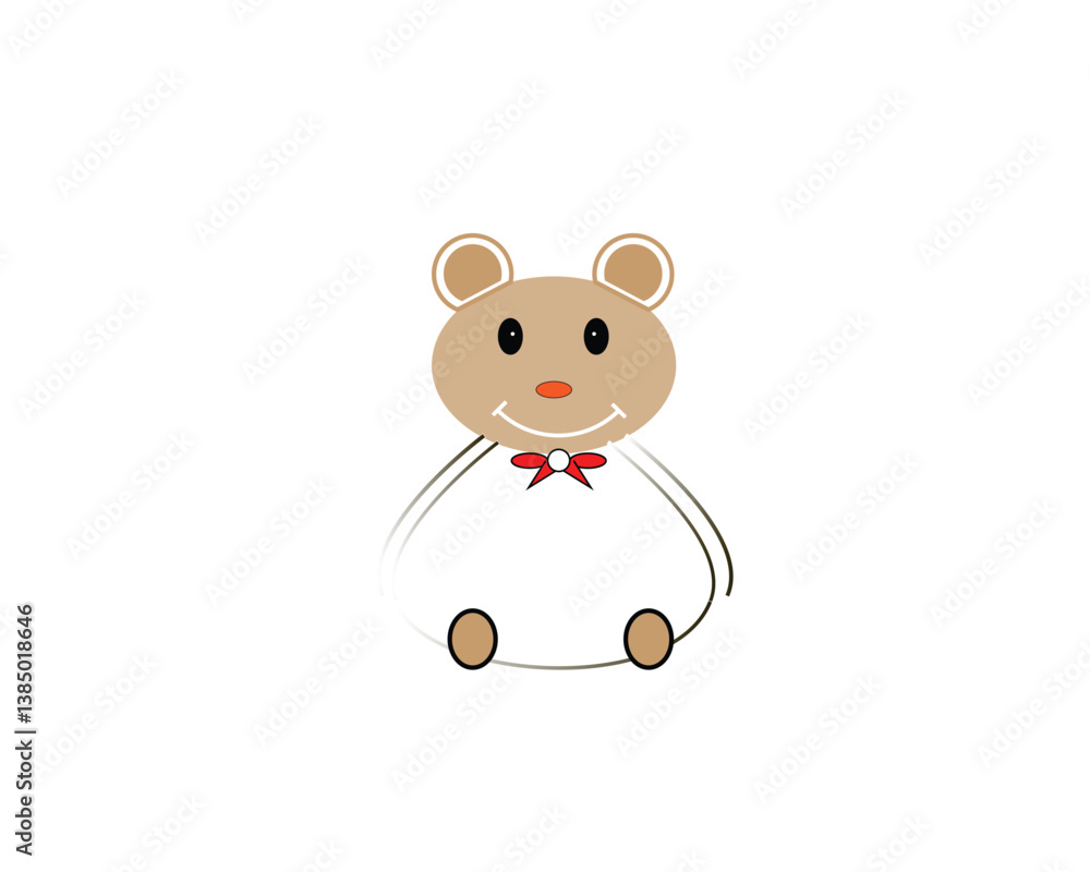 Naklejka premium drawing of a brown teddy bear