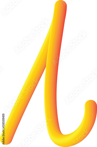 3d rendered illustration of a yellow banana A alphabet 