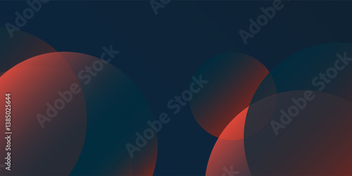 A modern abstract background with overlapping circles in brown, orange and blue. Soft gradients and subtle texture create a vibrant, dynamic, and versatile design.
