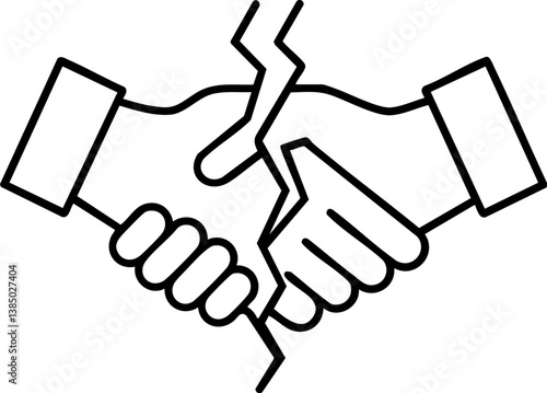 Import Tariffs policy impact concept. Hands breaking apart in a symbolic gesture of conflict or disagreement.
