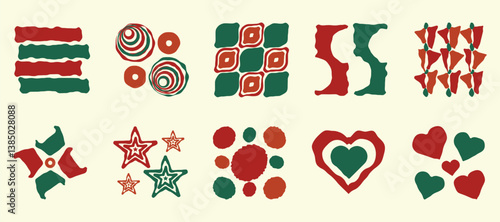 love stars triangle and abstract shapes collection. Abstract symbols set. vector elements. Geometric icons. Isolated modern signs. 