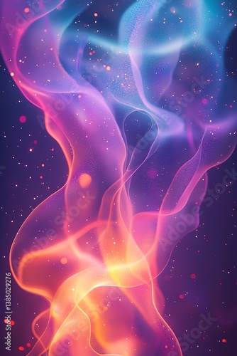 A pulsating nebula of iridescent mist and radiant color waves, seamless organic gradients melting into surreal cosmic light trails, creating a celestial dreamscape