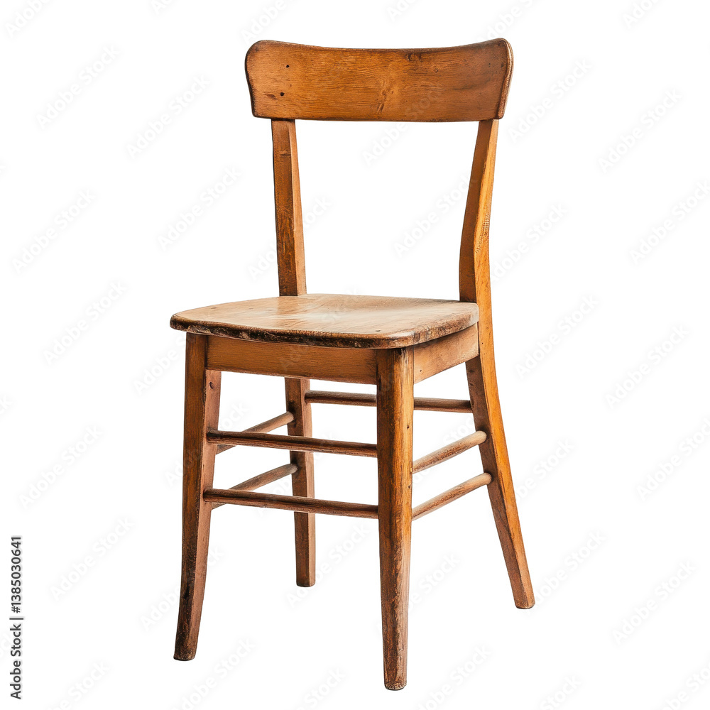 Wooden chair with simple design and sturdy construction in natural wood finish for home decor, wooden chair with a wooden seat and a wooden back, Transparent background Wooden chair with simple design and sturdy construction in natural wood finish for home decor, wooden chair with a wooden seat and a wooden back, Transparent background