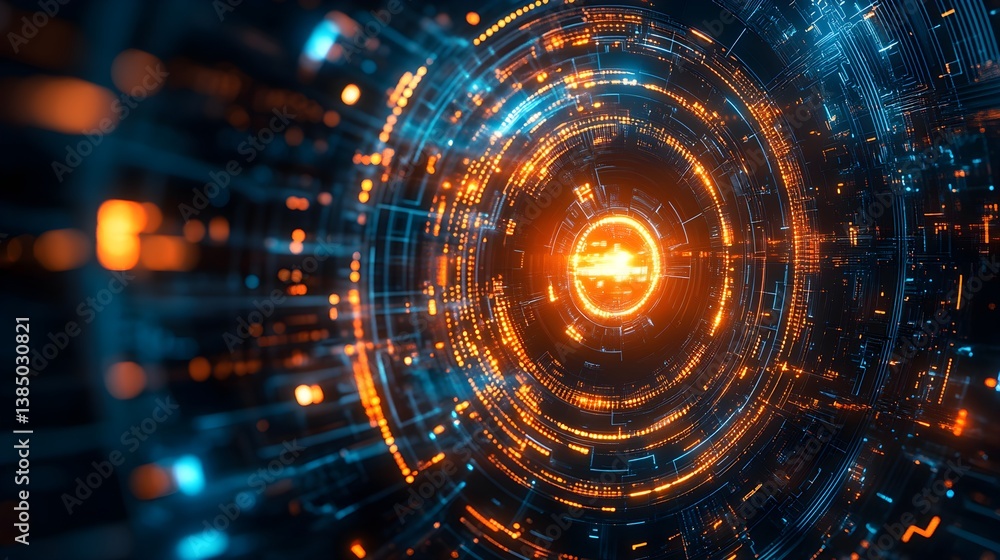 Obraz premium A futuristic technology backdrop featuring glowing lines.