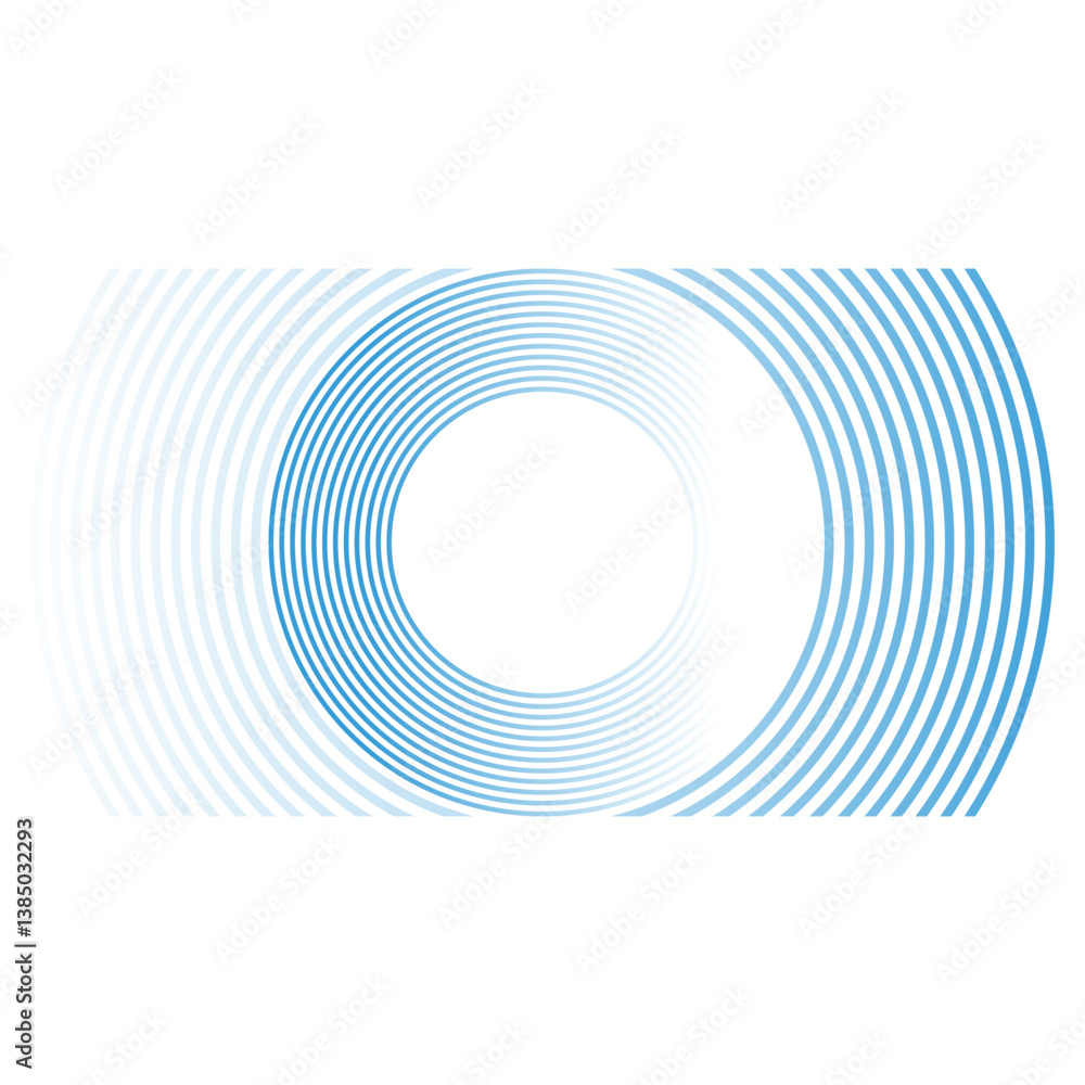 Fototapeta premium Abstract blue circle lines on white background. Geometric stripe line art design. Modern gradient lines pattern. Futuristic technology concept. Suit for website, banner, presentation, brochure, cover