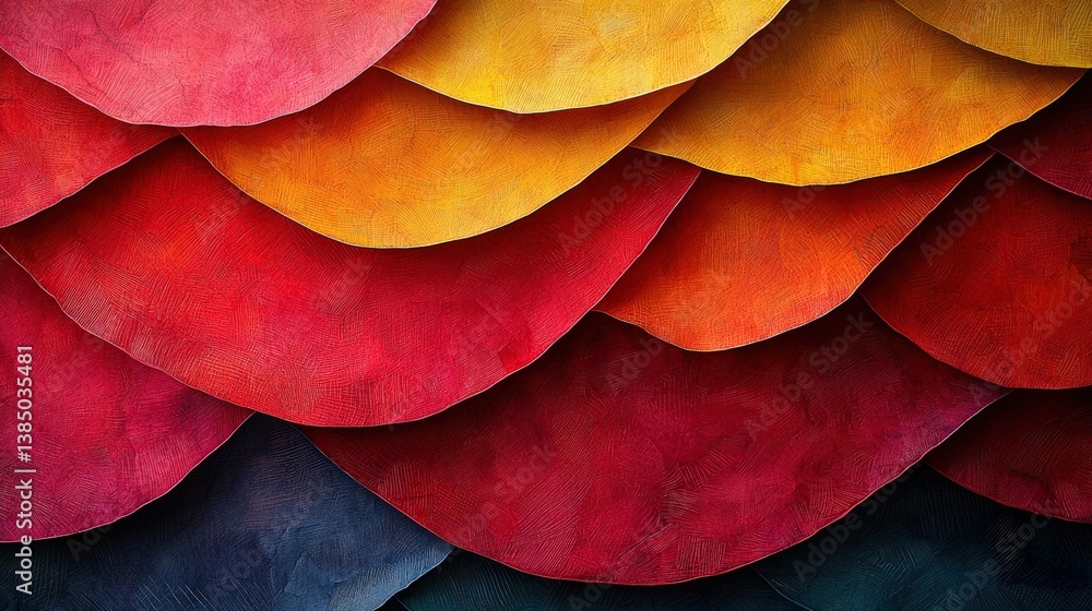 Obraz premium Vibrant Layers of Colored Paper in Warm Tones Creating a Textured Background