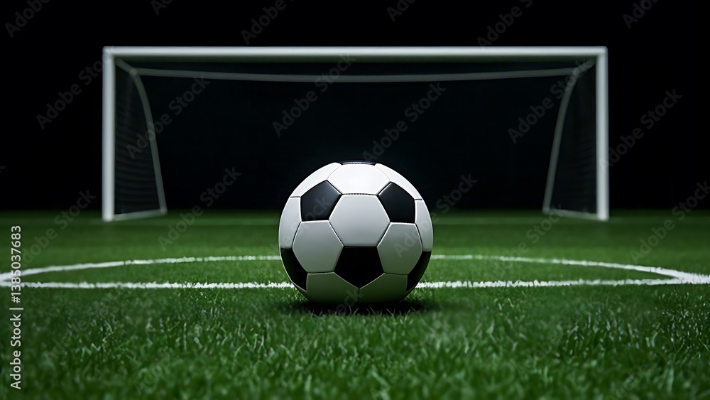 Soccer ball with an intricate panel design in neutral tones. Soccer ball with an intricate panel design in neutral tones.