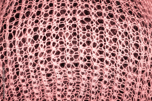 A close-up of the gossamer pattern for those who know how to knit as a background