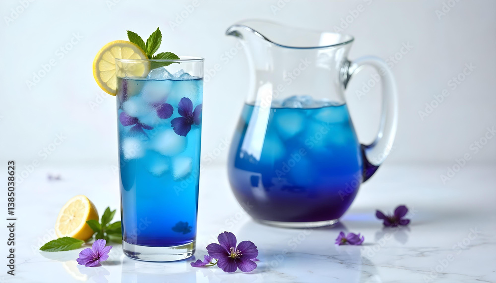 Color-Changing Magic Butterfly Pea Flower Iced Tea Transformation Color-Changing Magic Butterfly Pea Flower Iced Tea Transformation