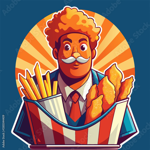 Fresh Big chicken burger with double cutlet fries and cola on craft paper Fat unhealthy street food Copy space