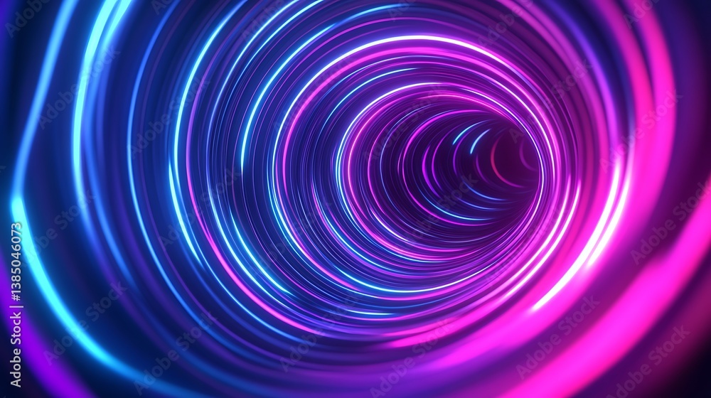 Tunnel in blue neon light underground Tunnel in blue neon light underground