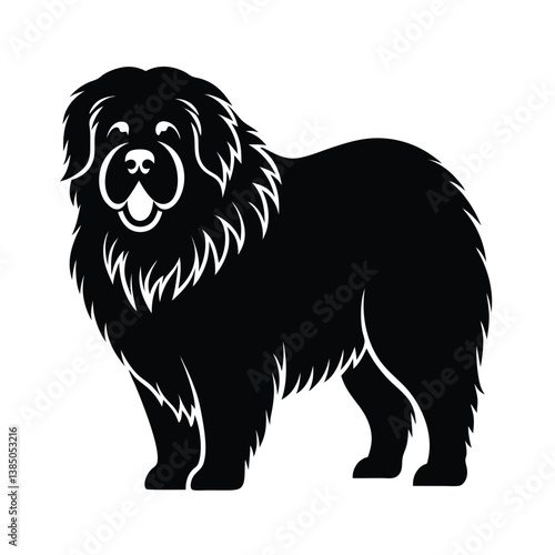 Tibetan Mastiff vector silhouette