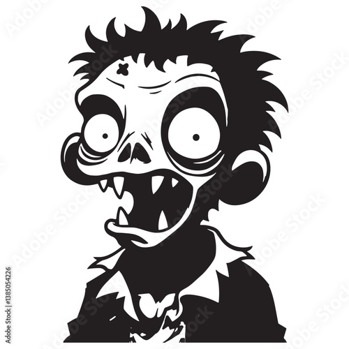 Zombie silhouette illustration black and white