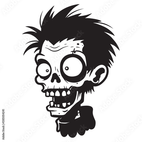 Zombie silhouette illustration black and white