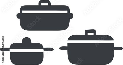 cooking-pan-different-style-icon-set-