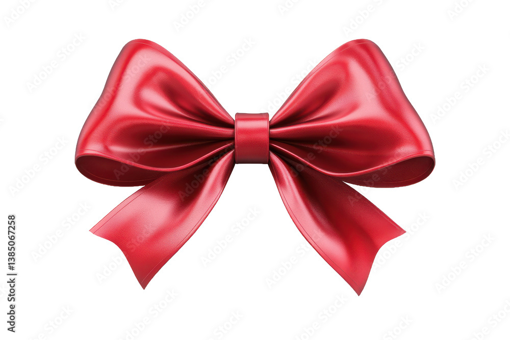 3D Red Bow with Glossy Finish – Perfect for Christmas Decor 3D Red Bow with Glossy Finish – Perfect for Christmas Decor