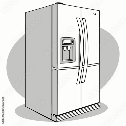 Refrigerator icon in simple black and white style