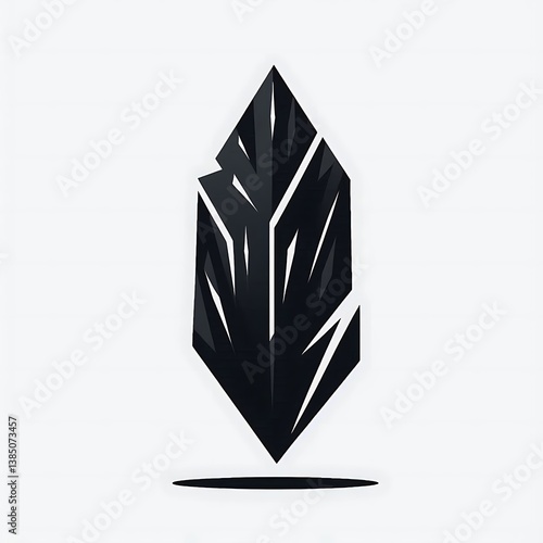 Obsidian Shard - Crisp Black Jagged Shape