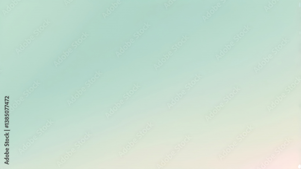 Naklejka premium Soft Mint Green Pastel Gradient Background – Minimal Light Abstract Texture for Design Use