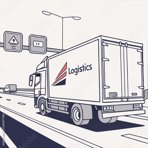Logistics truck on highway
