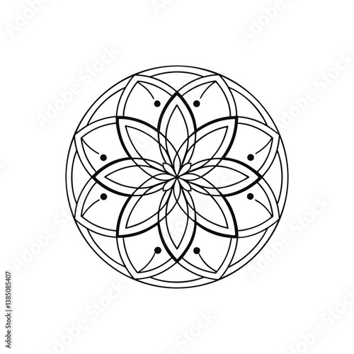 Mandala abstract flower vector illustration