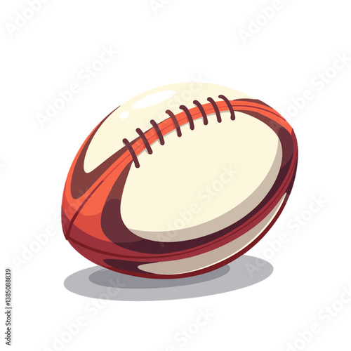 Rugby ball illustration on a white background  