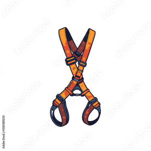 Climbing harness design in bright orange color  