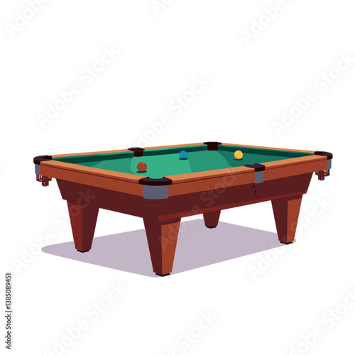 Pool table illustration with colorful balls  
