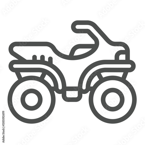 Quadrocycle line icon, eco tourism concept. Vector graphics. Motorbike with four wheels, transport sign on white background, outline style icon for mobile or web design.