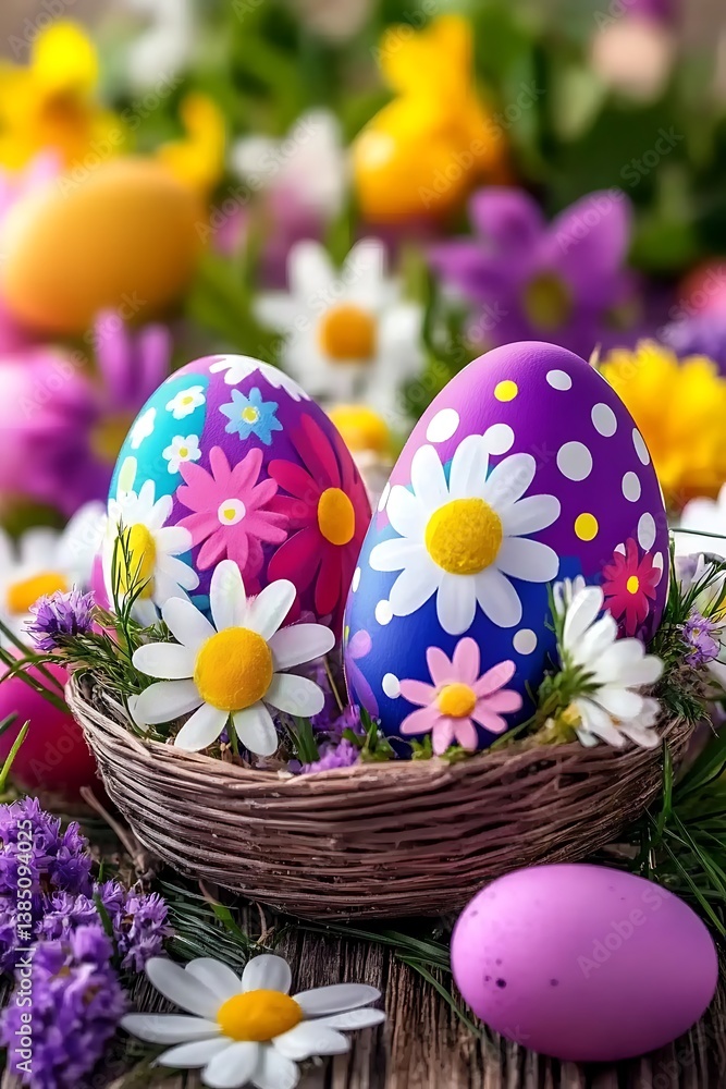 Fototapeta premium Colorful Easter Eggs in Nest