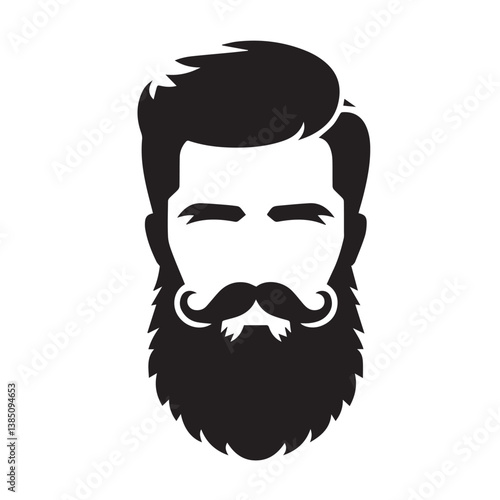 Silhouette of a Bearded Man with Mustache