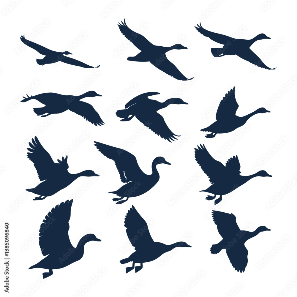 Duck silhouette bundle vector design Duck silhouette bundle vector design
