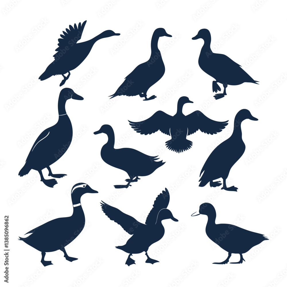 Duck silhouette bundle vector design Duck silhouette bundle vector design