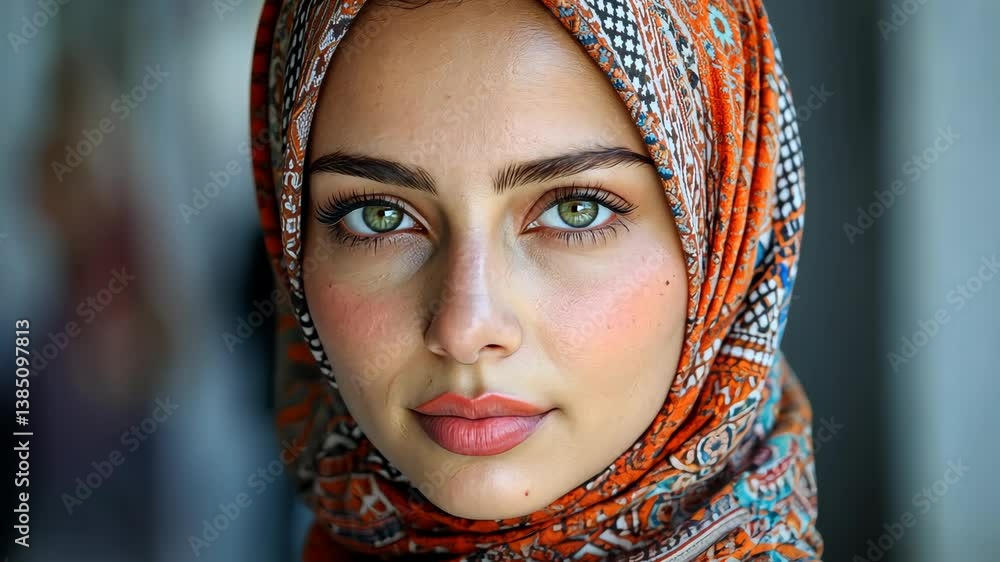 Stunning Portrait of a Woman in a Headscarf Stunning Portrait of a Woman in a Headscarf