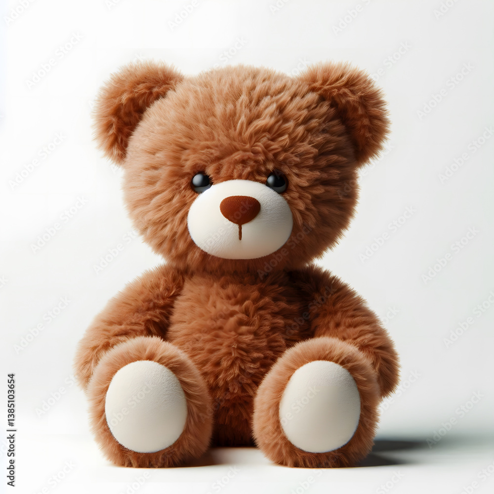 A soft and cuddly teddy bear with warm brown fur, against a simple, light background. A soft and cuddly teddy bear with warm brown fur, against a simple, light background.