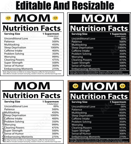 Mom nutrition facts, Nutrition facts, 