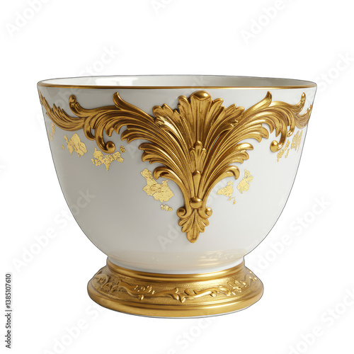 Gold Porcelain Bowl, Antique Teacup