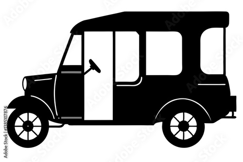 Auto rickshaw silhouette vector illustration