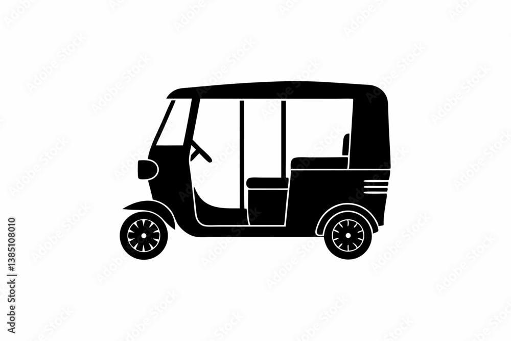 Auto rickshaw icon silhouette vector illustration Auto rickshaw icon silhouette vector illustration