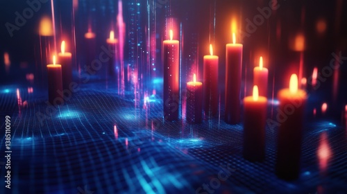 Wallpaper Mural Digital Candles Abstract Scene Torontodigital.ca