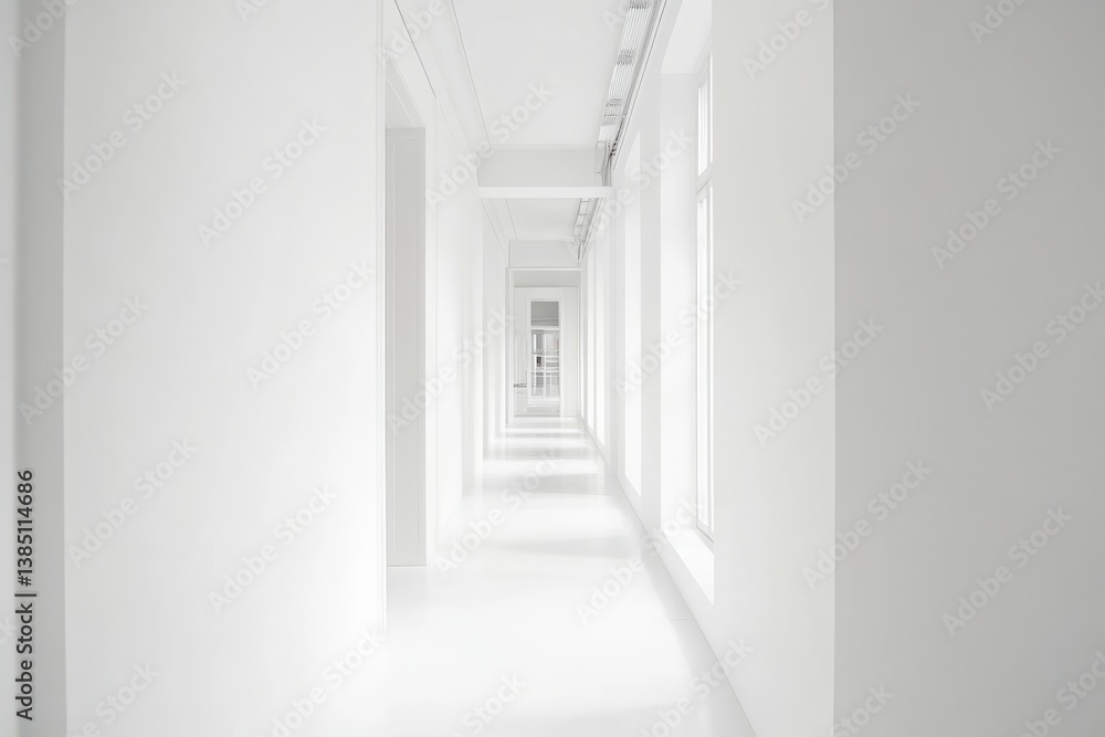 Obraz premium Minimalist white corridor background