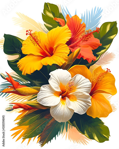 Floral flower vector Illustrations on white background