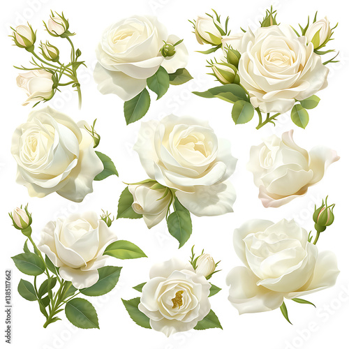 Floral flower vector Illustrations on white background