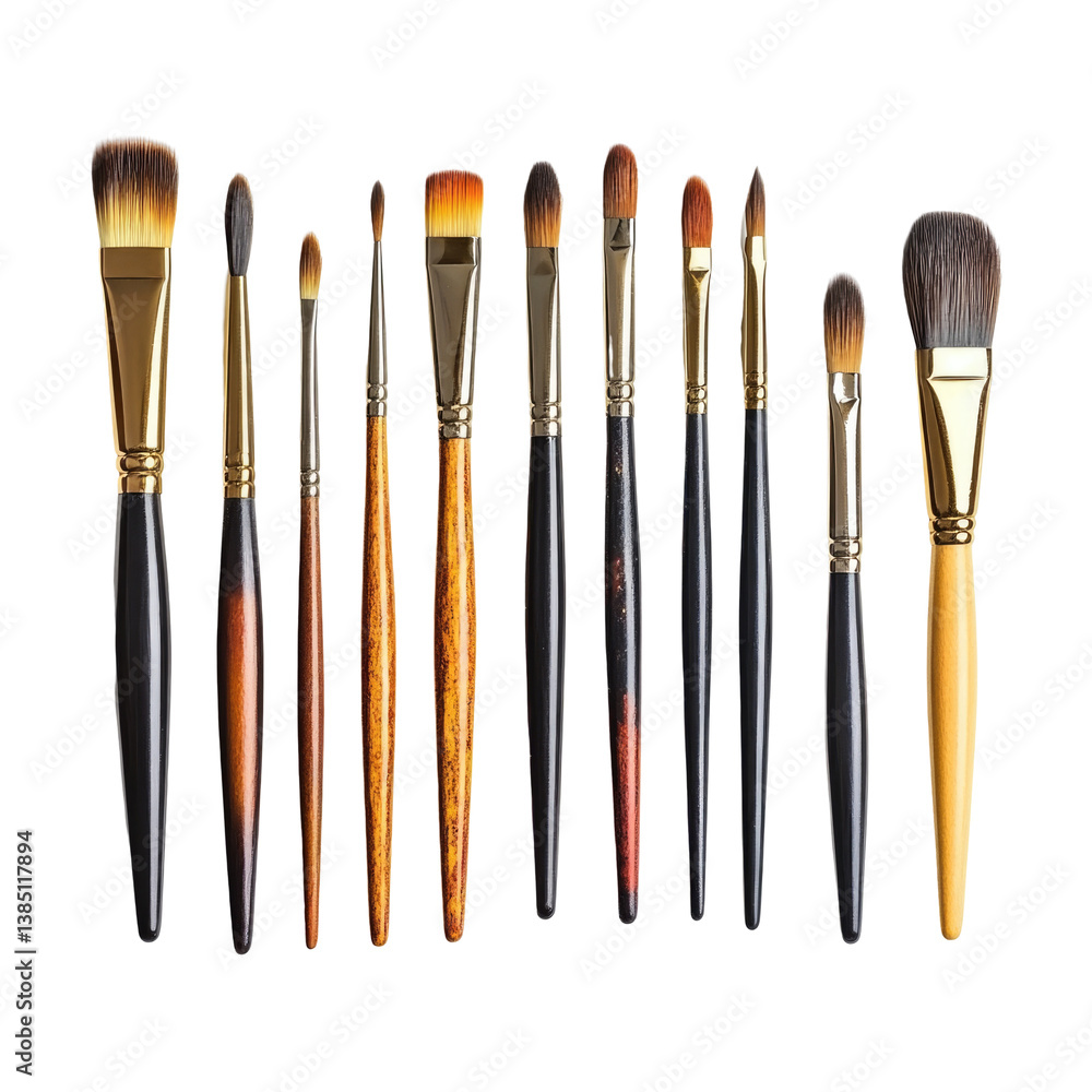 Essential Painting Brushes on transparent background Essential Painting Brushes on transparent background