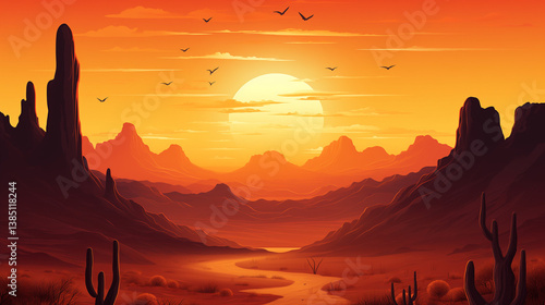 sunset in the mountains