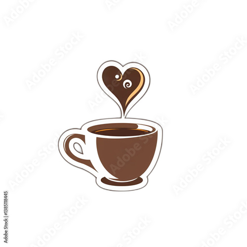 Sticker Whispering Hearts: The Art of Coffee Love