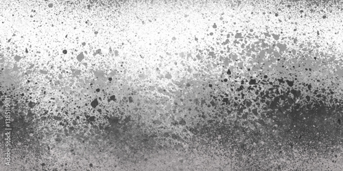Black white abstract gradient splatter background design. Dramatic grayscale effect created with scattered texture. dynamic Black and white texture blends in artistic gradient form.