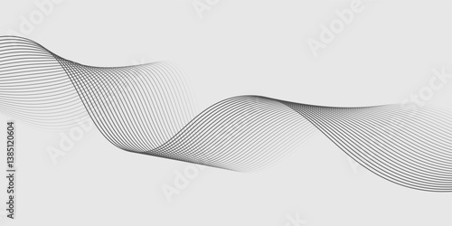 Abstract vector background with black wavy lines. EPS10