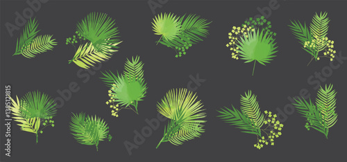 Floral elements for design. Clipart universal use