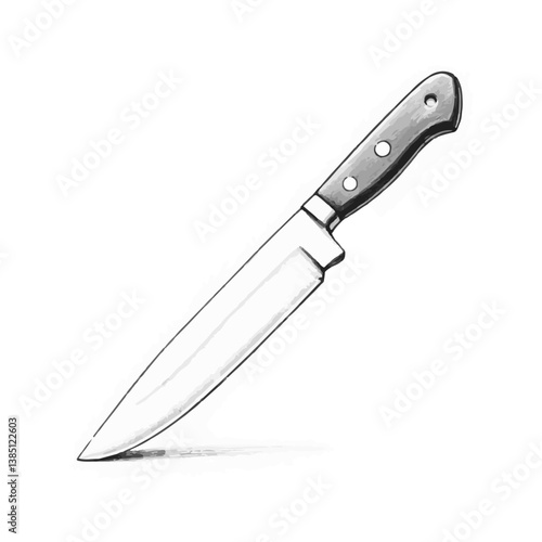 Vintage Sketch of a Chef's Knife  